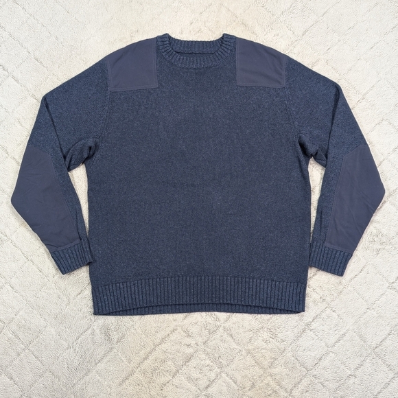 Duluth Trading Co Sweater Mens XL Blue Colonel Bicks Cotton Wool Commando Knit - Picture 1 of 7